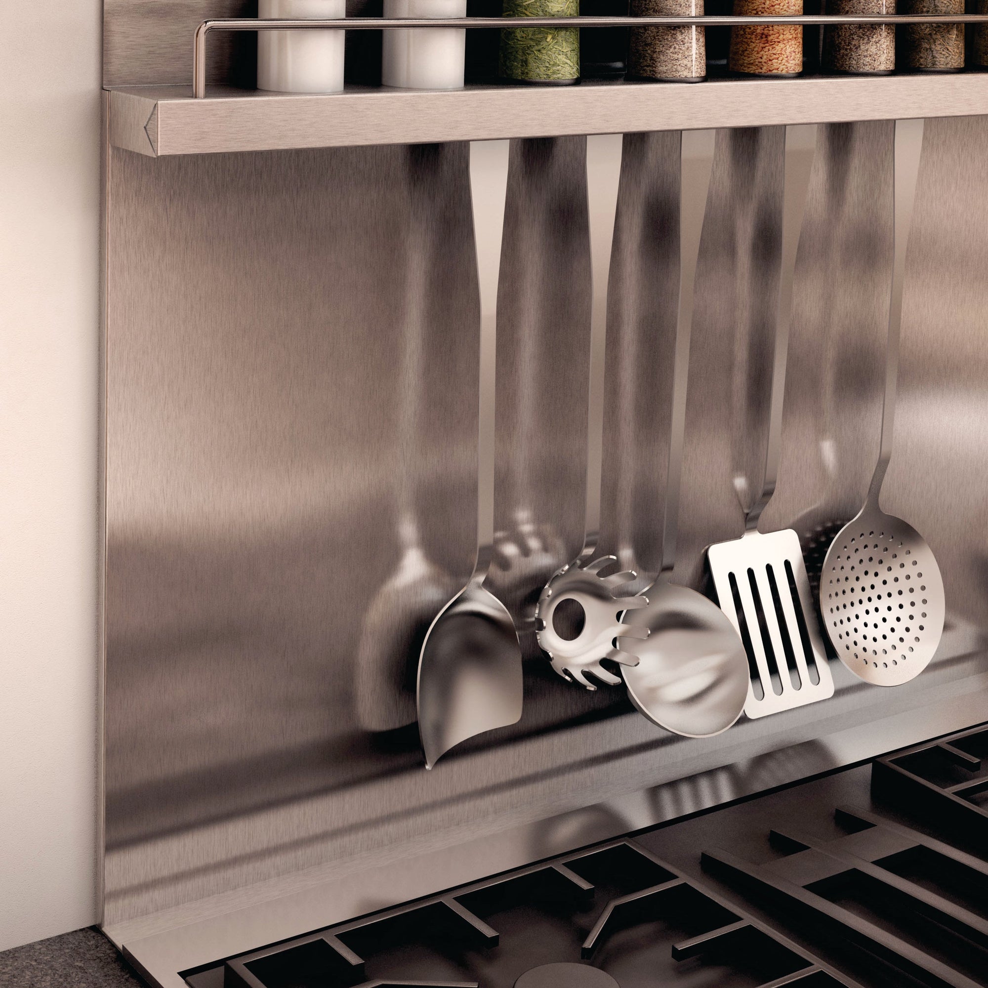 Backsplash installed behind a stove