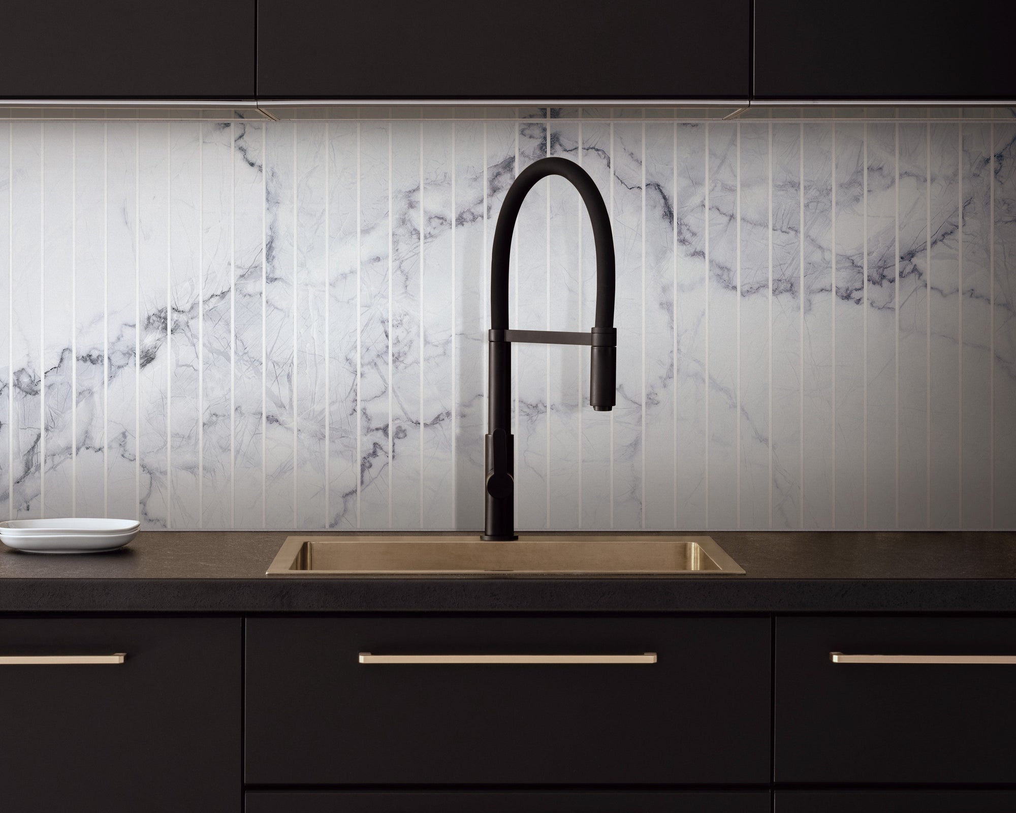 Kitchen backsplash wall tile installation