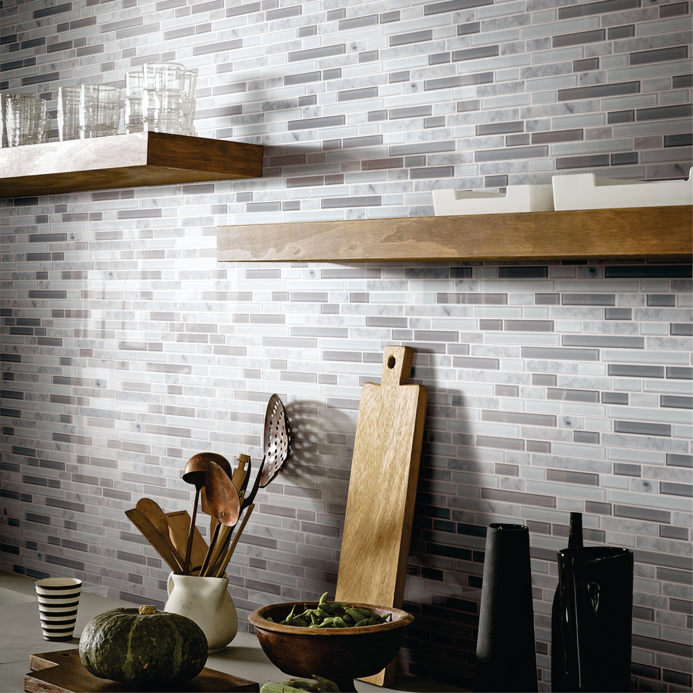 Real-material peel-and-stick tiles collection